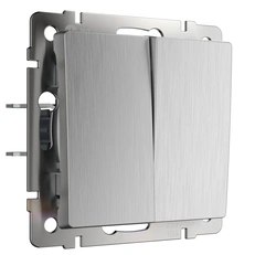 Изображение Выключатель двухклавишный проходной (cеребряный рифленый) W1122009